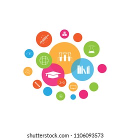 Education icons.Vector illustration.