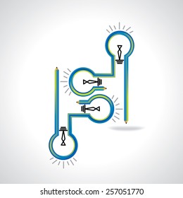 education idea bulb created by pencil vector 