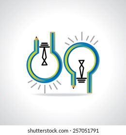 education idea bulb created by pencil vector 