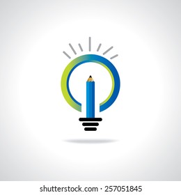 education idea bulb created by pencil vector 