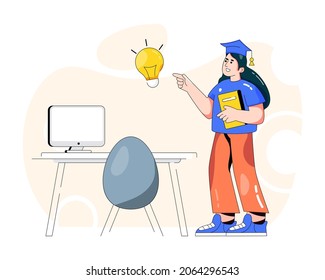 An education idea flat illustration vector download