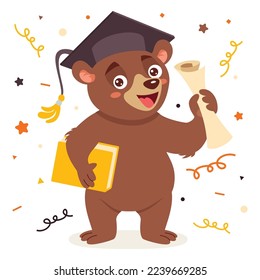 Education Illustration With Cartoon Bear