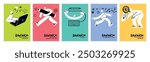 Education illustrations. Set of vector posters and banners of education, learning, back to school, reading book, online course and training, distance education and online learning.