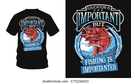 Education is important but fishing importanter - Fishing t-shirt design, fishing vector, logo, vector