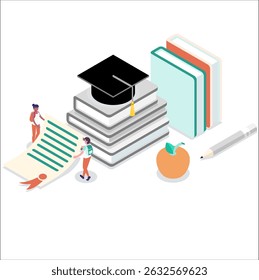 Bildung und Bedeutung des Studierens wird als Infografik in Illustrator als Vektorformat erstellt