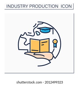 Education Industry Color Icon. Academic Program Creating. Pedagogy. Modern Teaching, Training Technologies. Contemporary Production Branches Concept. Isolated Vector Illustration