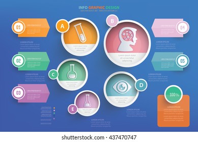 Education info graphic design on blue background,vector