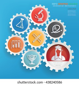 Education info graphic design on blue background,vector