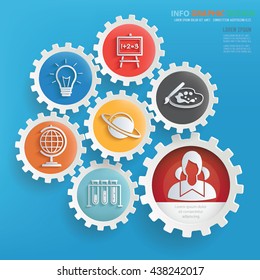 Education info graphic design on blue background,vector