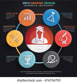 
Education info graphic design on blue background,vector