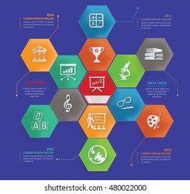 Education info graphic design on clean background,vector