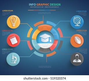 
Education info graphic design on blue background,vector