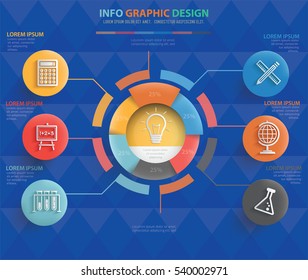 
Education info graphic design on clean background,vector