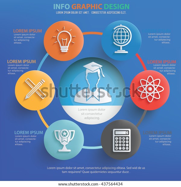 Education\
info graphic design on blue\
background,vector
