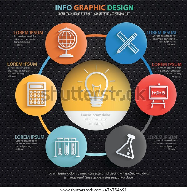 \
Education\
info graphic design on blue\
background,vector