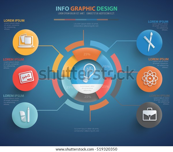 \
Education\
info graphic design on blue\
background,vector