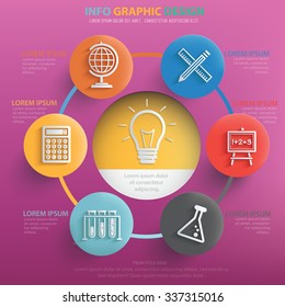 Education info graphic design, vector