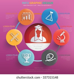 Education info graphic design, vector