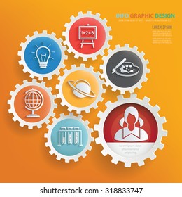 Education info graphic design,clean vector