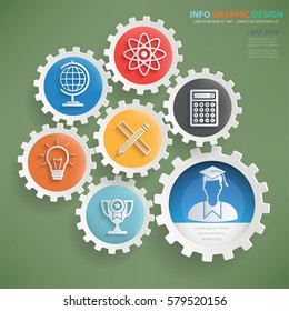 Education info graphic design,clean vector