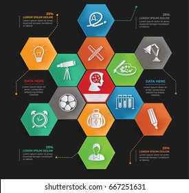 Education info graphic design,clean vector