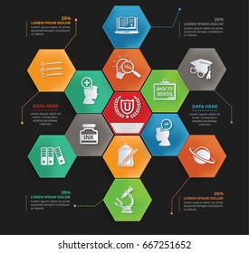Education info graphic design,clean vector