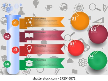 Education info graphic vintage design,vector set of abstract paper info graphic elements with education signs for print or web design