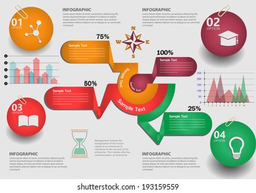 Education info graphic vintage design,vector set of abstract info graphic elements with education signs for print or web design