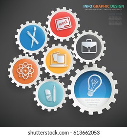 Education info graphics design,clean vector
