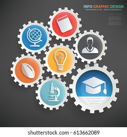 Education info graphics design,clean vector