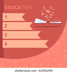 Education info graphics , Step by step ,Vector illustration