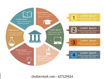 Education infographic, business chart and icon. Vector illustration
