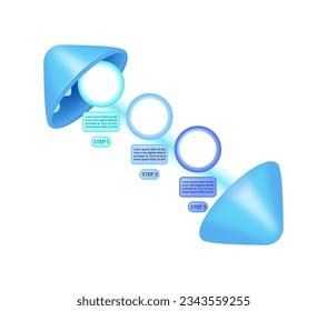 Education infographic chart design template. Educational statistic. Abstract vector infochart with blank copy spaces. Instructional graphics with 3 step sequence. Visual data presentation