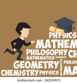 Education infographic with colorful element, vector illustration