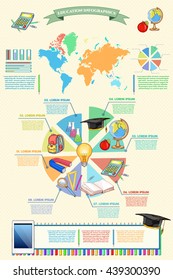 Education infographic element design back to school diagram online education vector