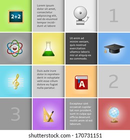 Education infographic elements for school or university vector illustration