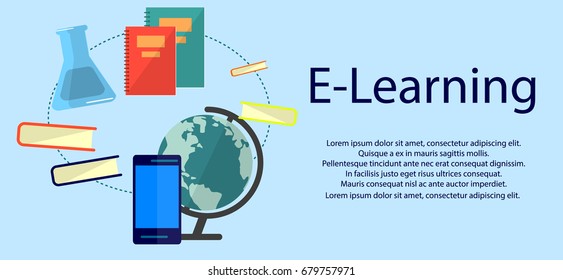 Education infographic. Flat vector illustration for e-learning and online education. Vector Illustration