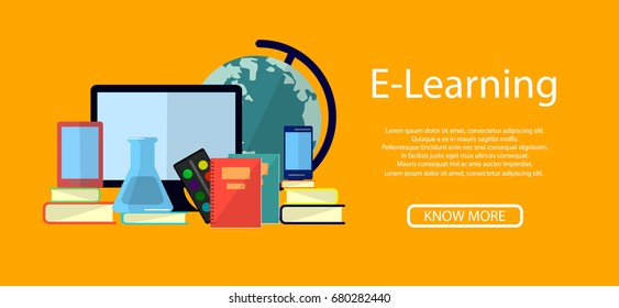 Education infographic. Flat vector illustration for e-learning and online education. Vector Illustration