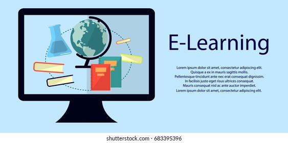 Education infographic. Flat vector illustration for e-learning and online education. Vector Illustration