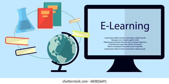 Education infographic. Flat vector illustration for e-learning and online education. Vector Illustration