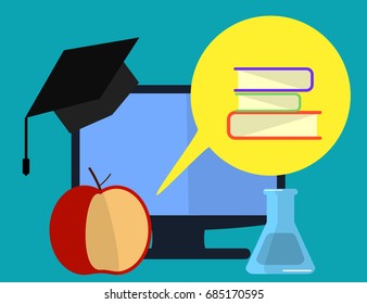 Education infographic. Flat vector illustration for e-learning and online education. Vector Illustration