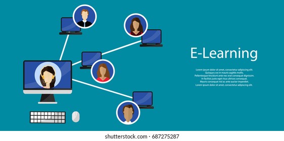 Education infographic. Flat vector illustration for e-learning and online education. Vector Illustration