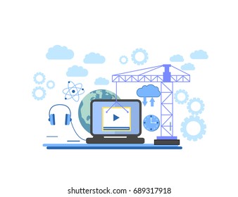 Education infographic. Flat vector illustration for e-learning and online education. Vector Illustration