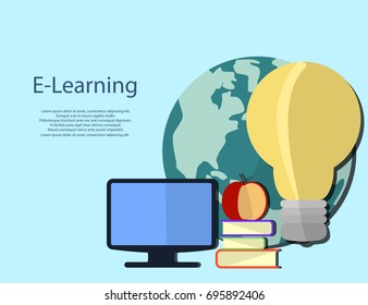 Education infographic. Flat vector illustration for e-learning and online education. Vector Illustration