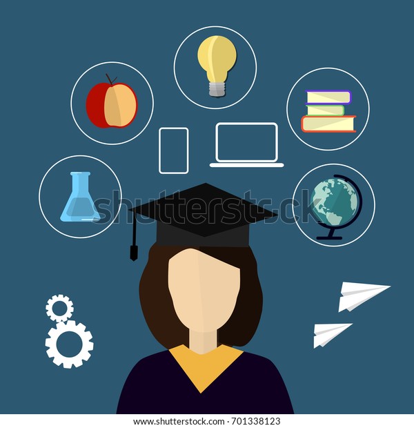 Education Infographic Flat Vector Illustration Elearning Stock Vector ...