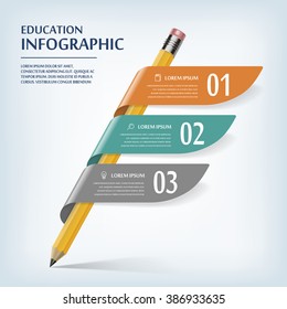 Education Infographic Template Design With Pencil Elements