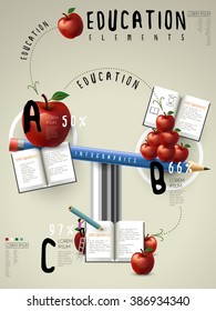 Education Infographic Template Design With Seesaw Pencils 