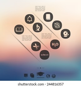 education infographic with unfocused background