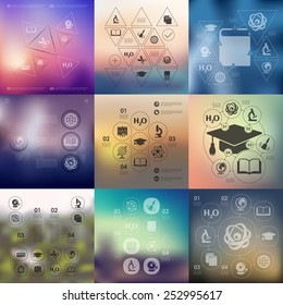 education infographic with unfocused background