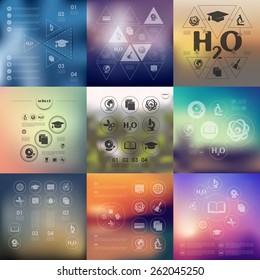 education infographic with unfocused background